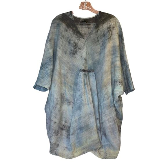 Neeru Kumar M Artist Lagenlook Handwoven Dyed Wool Tunic Dolman Sleeve Top - Picture 2 of 7